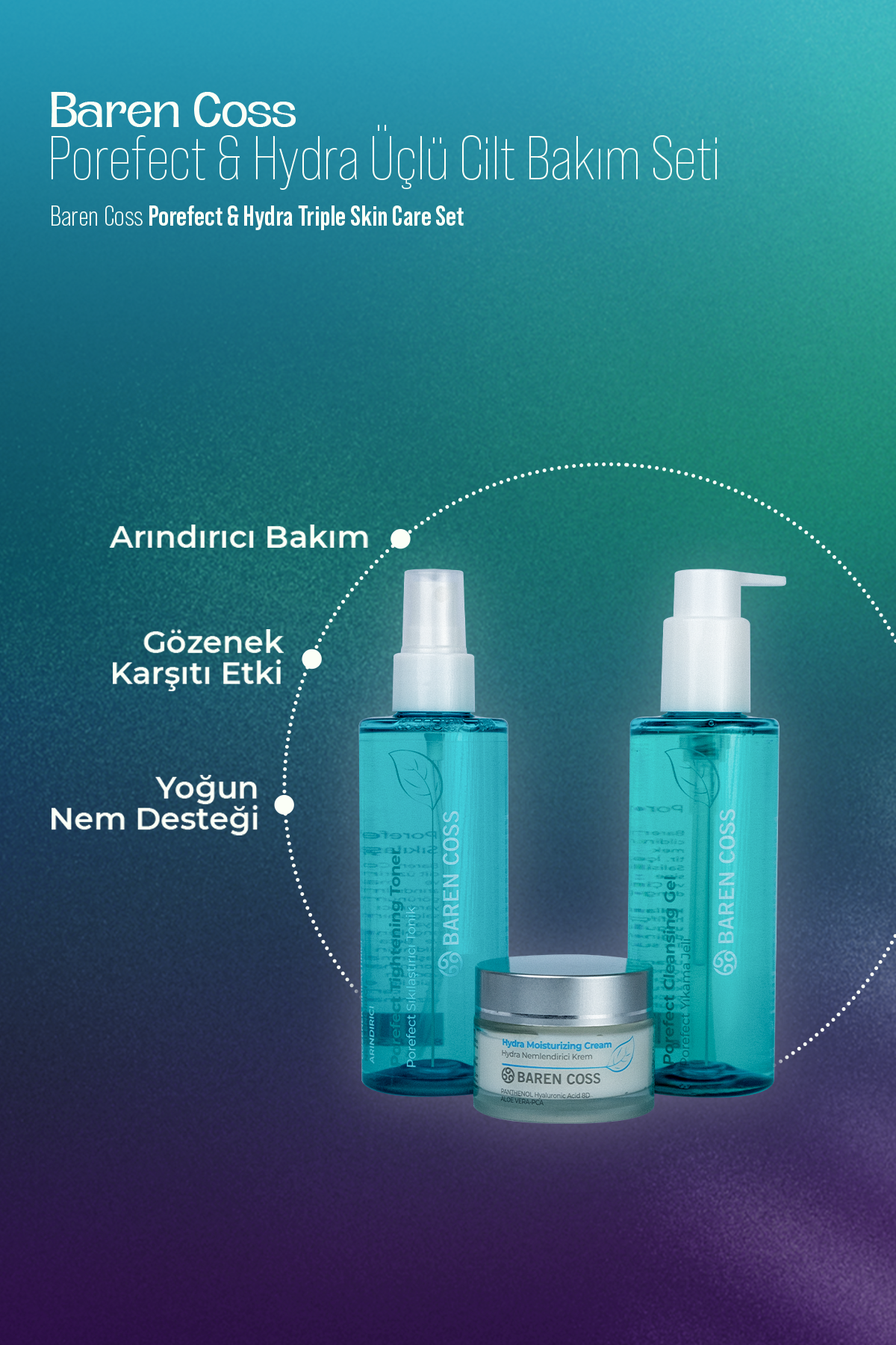 Baren Coss Porefect & Hydra Üçlü Cilt Bakım Seti