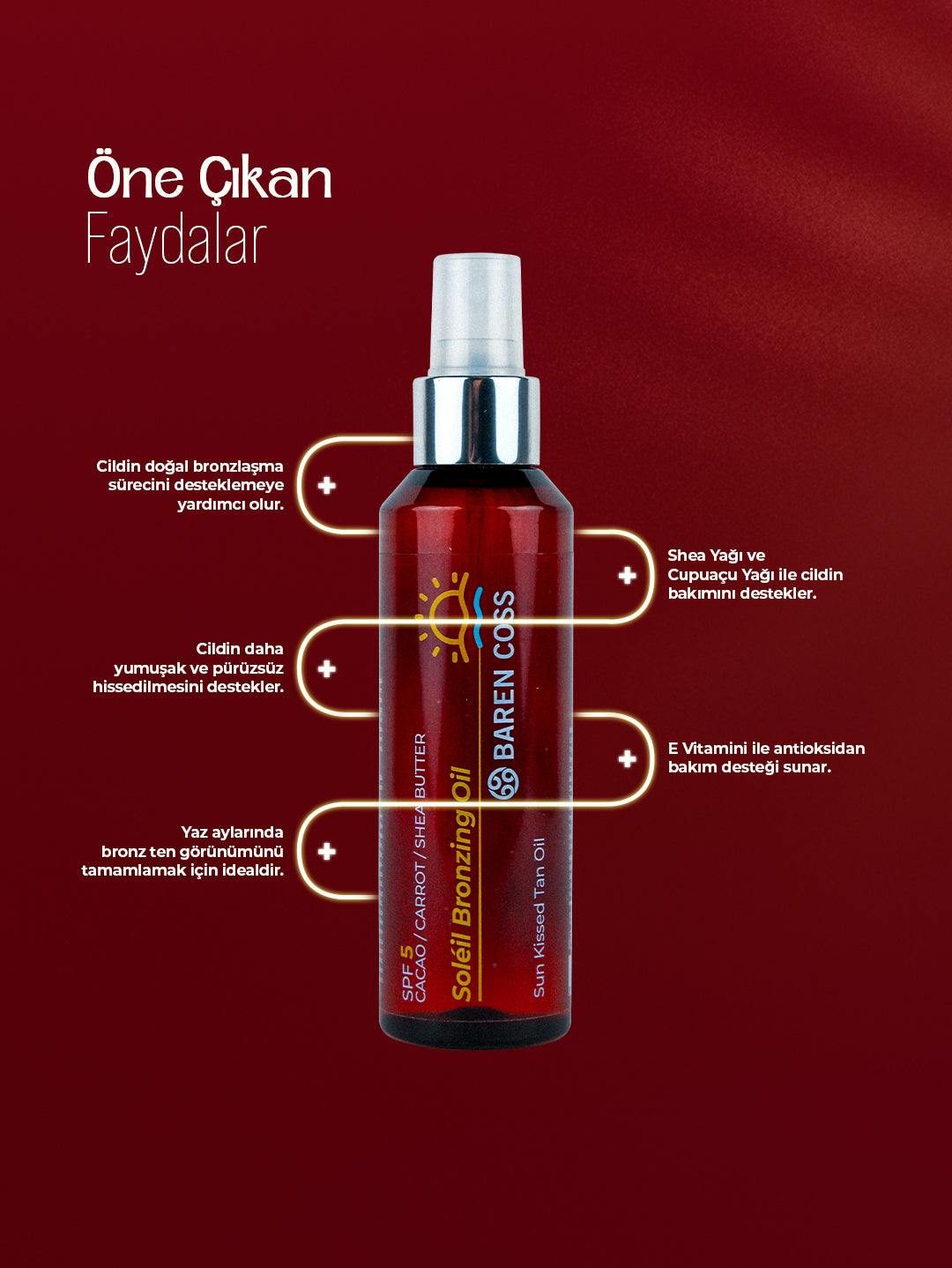 Baren Coss Soléil Bronzing Oil SPF 5 | Bronzlaştırıcı Yağ