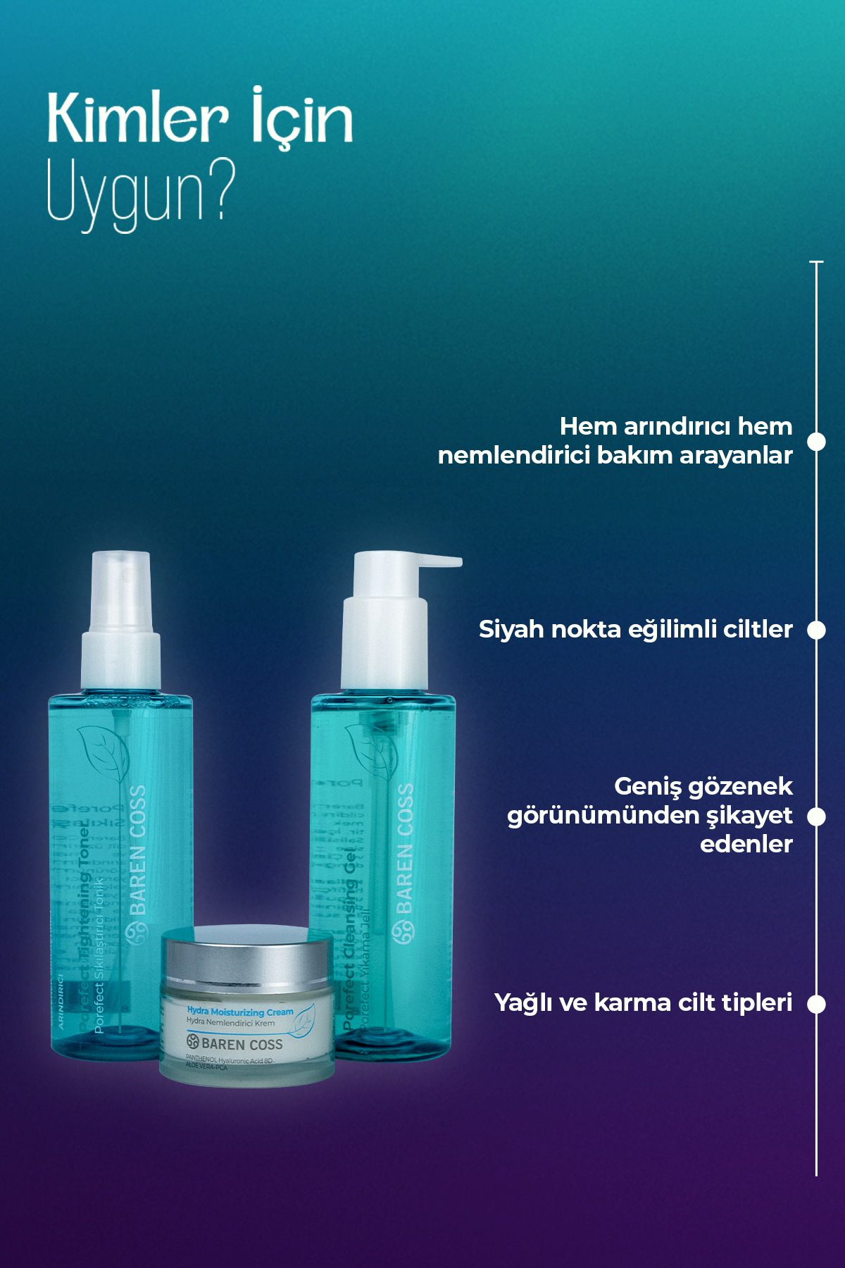Baren Coss Porefect & Hydra Üçlü Cilt Bakım Seti