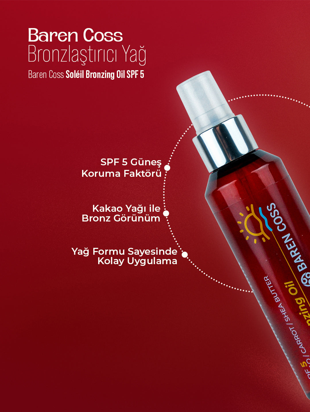 Baren Coss Soléil Bronzing Oil SPF 5 | Bronzlaştırıcı Yağ